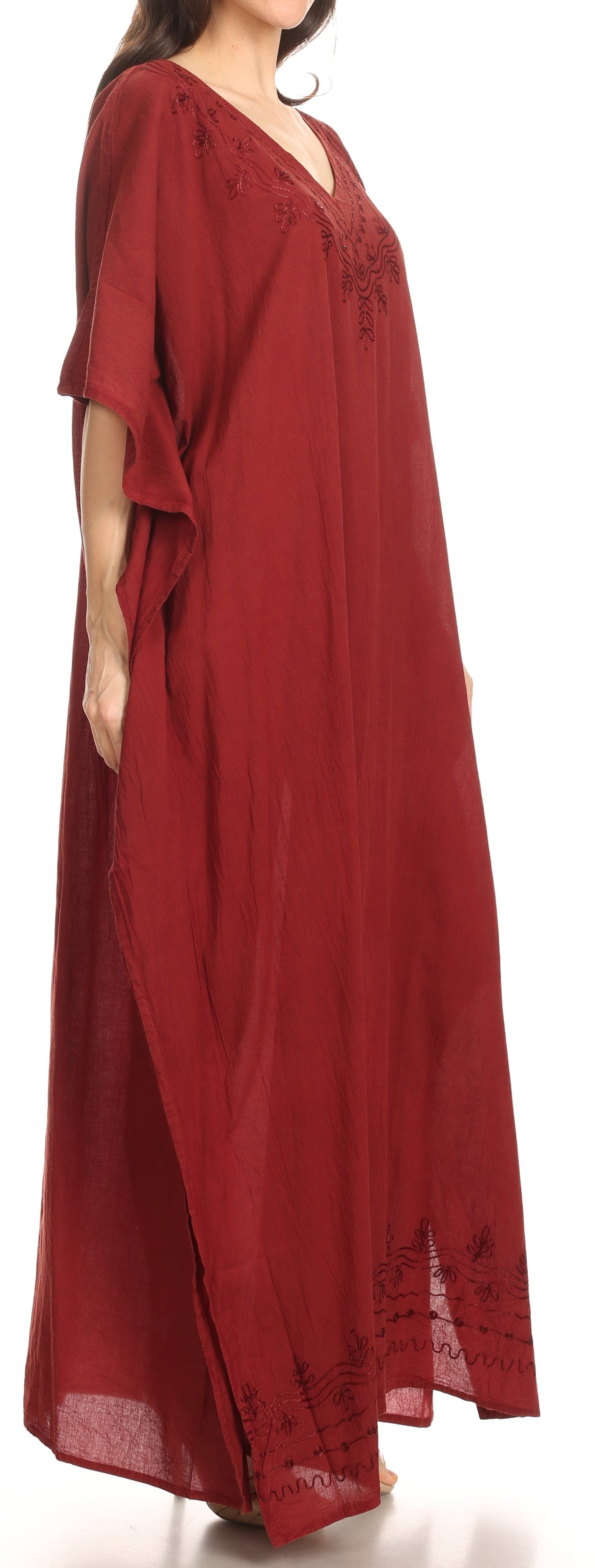 Sakkas Favi Vestido largo casual maxi para mujer Caftán para cubrirse para descansar de rayón