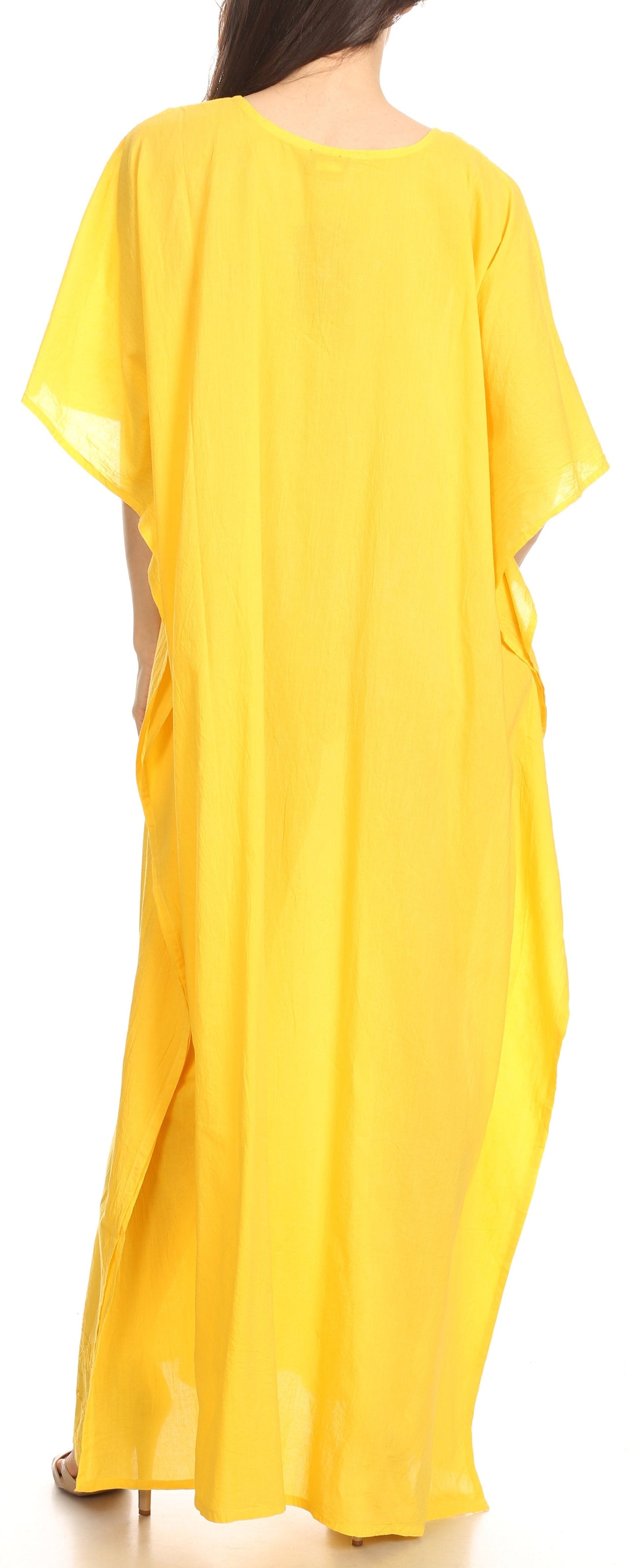 Sakkas Favi Vestido largo casual maxi para mujer Caftán para cubrirse para descansar de rayón