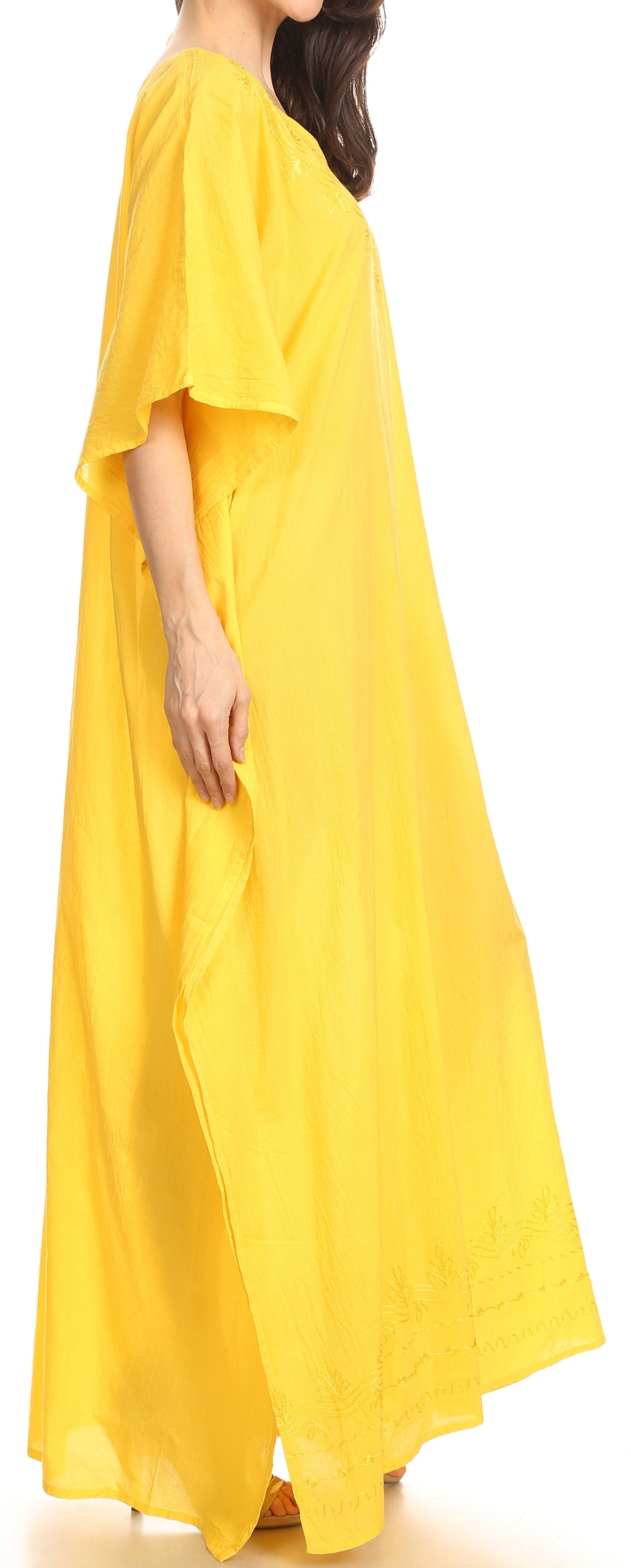 Sakkas Favi Vestido largo casual maxi para mujer Caftán para cubrirse para descansar de rayón