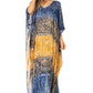 Sakkas Catia Women's Boho-Style Long Maxi Caftan for Lounging and Casual Wear