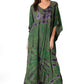Sakkas Catia Women's Boho-Style Long Maxi Caftan for Lounging and Casual Wear
