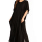 Sakkas Pilar Petite Women's Beach Maxi Caftan Dress in Short Sleeve Casual Style