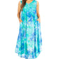 Sakkas Starlight Third Tie Dye Caftan Dress: Women's Beach Cover Up
