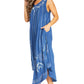 Sakkas Starlight Fourth Women's Tie Dye Caftan Tank Dress/Cover Up  Beach Kaftan