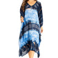 Sakkas Clementine Second Women's Tie Dye Caftan Dress/Cover Up Beach Kaftan Boho
