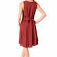 Sakkas Maya Midi Floral Embroidered Sleeveless Button Up Rayon Dress