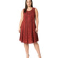Sakkas Maya Midi Floral Embroidered Sleeveless Button Up Rayon Dress