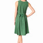Sakkas Maya Midi Floral Embroidered Sleeveless Button Up Rayon Dress