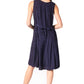 Sakkas Maya Midi Floral Embroidered Sleeveless Button Up Rayon Dress