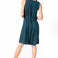 Sakkas Maya Midi Floral Embroidered Sleeveless Button Up Rayon Dress