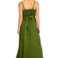 MKY Amy Stonewashed Rayon Embroidered Adjustable Spaghetti Straps Long Dress