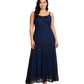 MKY Amy Stonewashed Rayon Embroidered Adjustable Spaghetti Straps Long Dress