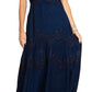MKY Amy Stonewashed Rayon Embroidered Adjustable Spaghetti Straps Long Dress