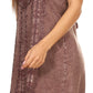 Sakkas Marian Sleeveless Crochet Summer Midi Slim Dress with Emboidery