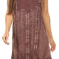 Sakkas Marian Sleeveless Crochet Summer Midi Slim Dress with Emboidery