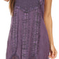Sakkas Marian Sleeveless Crochet Summer Midi Slim Dress with Emboidery