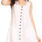 Sakkas Lina Mid Length Casual Summer Tent Swing Sleeveless Dress With Pockets