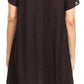 Sakkas Arina Midi Double Layered Short Sleeve Dress Solid with Pockets