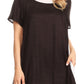 Sakkas Arina Midi Double Layered Short Sleeve Dress Solid with Pockets