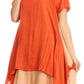 Sakkas Arina Midi Double Layered Short Sleeve Dress Solid with Pockets