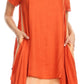 Sakkas Arina Midi Double Layered Short Sleeve Dress Solid with Pockets