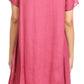 Sakkas Arina Midi Double Layered Short Sleeve Dress Solid with Pockets