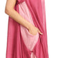 Sakkas Arina Midi Double Layered Short Sleeve Dress Solid with Pockets