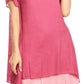 Sakkas Arina Midi Double Layered Short Sleeve Dress Solid with Pockets
