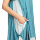 Sakkas Arina Midi Double Layered Short Sleeve Dress Solid with Pockets