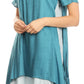 Sakkas Arina Midi Double Layered Short Sleeve Dress Solid with Pockets