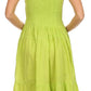 Sakkas Galina Embroidered Adjustable Spaghetti Straps Smocked Bodice Dress