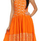 Sakkas Galina Embroidered Adjustable Spaghetti Straps Smocked Bodice Dress