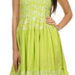 Sakkas Irina Sequin Embroidered Smocked Bodice Mid Length Dress
