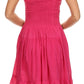 Sakkas Irina Sequin Embroidered Smocked Bodice Mid Length Dress