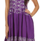 Sakkas Irina Sequin Embroidered Smocked Bodice Mid Length Dress