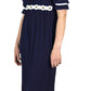 Sakkas Isabis Womens Casual Long  Lace Modest Dress with Short Sleeves Stretchy