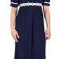 Sakkas Isabis Womens Casual Long  Lace Modest Dress with Short Sleeves Stretchy