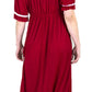 Sakkas Isabis Womens Casual Long  Lace Modest Dress with Short Sleeves Stretchy