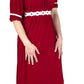 Sakkas Isabis Womens Casual Long  Lace Modest Dress with Short Sleeves Stretchy