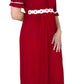 Sakkas Isabis Womens Casual Long  Lace Modest Dress with Short Sleeves Stretchy