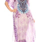 MKY Astryd Women's Flowy Maxi Long Caftan Dress Cover Up with Rhinestone