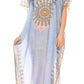 MKY Astryd Women's Flowy Maxi Long Caftan Dress Cover Up with Rhinestone