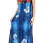 Sakkas Abby Womens Casual Long Tropical Off Shoulder Dress Elastic & Floral Print