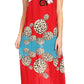 Sakkas Abby Womens Casual Long Tropical Off Shoulder Dress Elastic & Floral Print