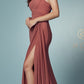 Nox Anabel E1005 Long One Shoulder Chiffon Evening Gown