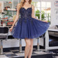 Vestido corto elegante entallado con vuelo Nox Anabel E103