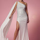 Nox Anabel E1039 Sexy Floor Length One Shoulder Drape Sash Dress