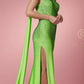 Nox Anabel E1039 Sexy Floor Length One Shoulder Drape Sash Dress