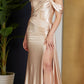 Nox Anabel E1043 Vestido Corsé Bustier de Satén con Tirantes Desmontables Fuera del Hombro