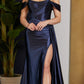 Nox Anabel E1043 Vestido Corsé Bustier de Satén con Tirantes Desmontables Fuera del Hombro